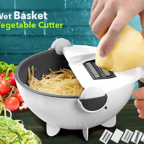 Sharp Bladed Multifunctional Vegetable Cutter With Drain Basket